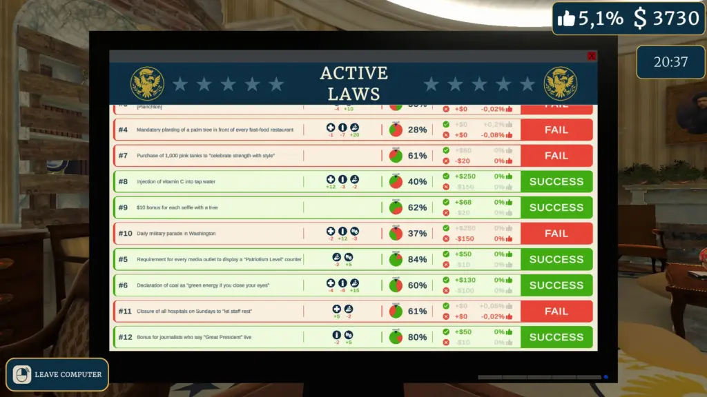 President Simulator ekran görüntüsü 3